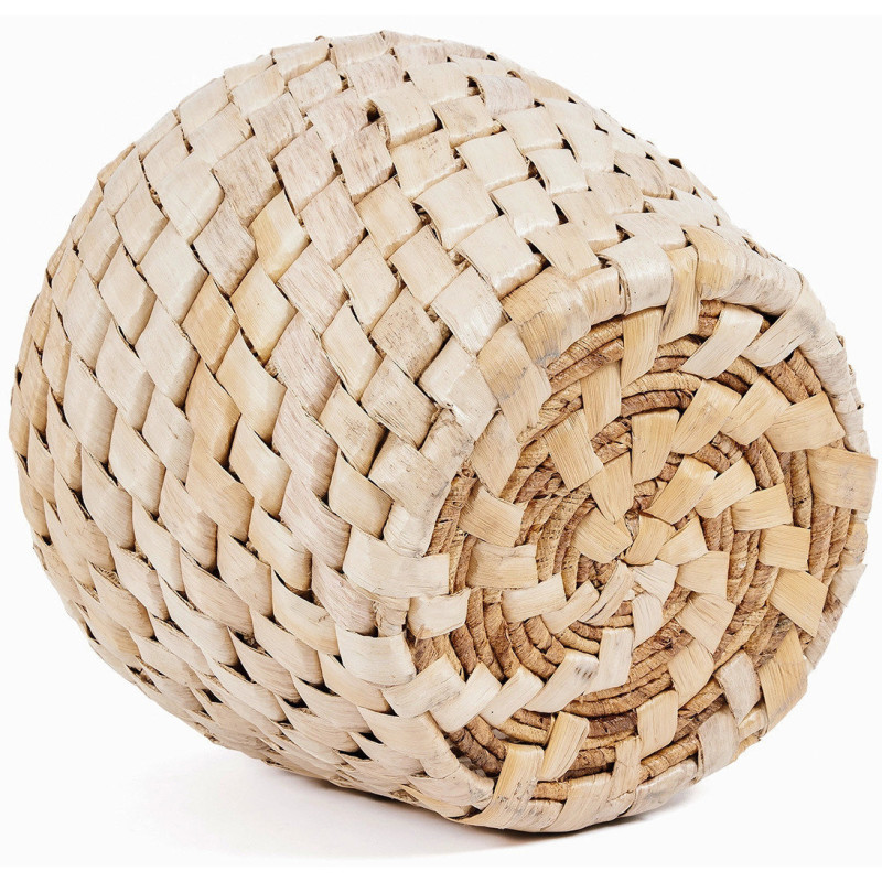 Panier de rangement ethnique chic Rond 41 cm Feuille de bananier Naturel Tressé The Chid 