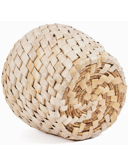 Panier de rangement ethnique chic Rond 41 cm Feuille de bananier Naturel Tressé The Chid 