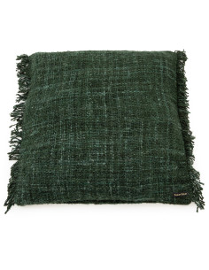 Housse de coussin XL Carrée 60x60 en Coton Vert forêt avec franges The Oh My Gee 