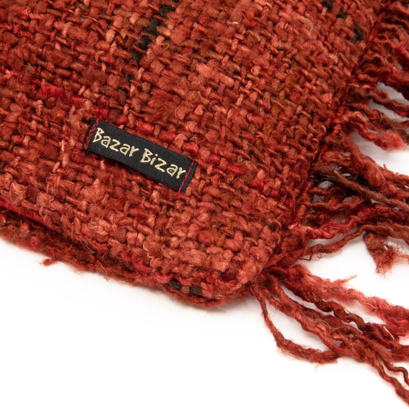 Housse de coussin XL Carrée 60x60 en Coton Rouge cerise avec franges The Oh My Gee 