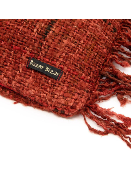 Housse de coussin XL Carrée 60x60 en Coton Rouge cerise avec franges The Oh My Gee 