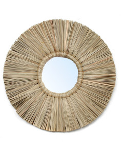 Miroir Mural Rond 35 cm en Herbe Naturel The Alang Alang 