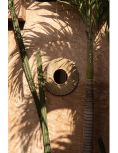 Miroir Mural Rond 35 cm en Herbe Naturel The Alang Alang 
