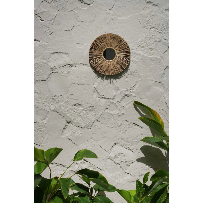 Miroir Mural Rond 35 cm en Herbe Naturel The Alang Alang 
