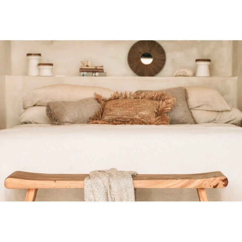 Miroir Mural Rond 35 cm en Herbe Naturel The Alang Alang 