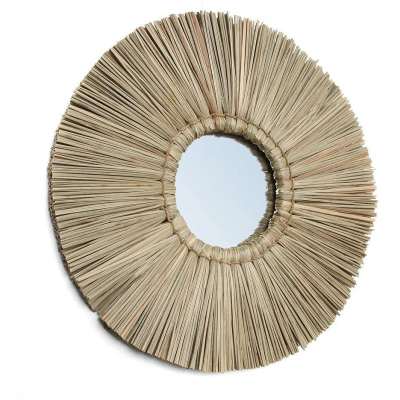 Miroir Mural Rond 35 cm en Herbe Naturel The Alang Alang 