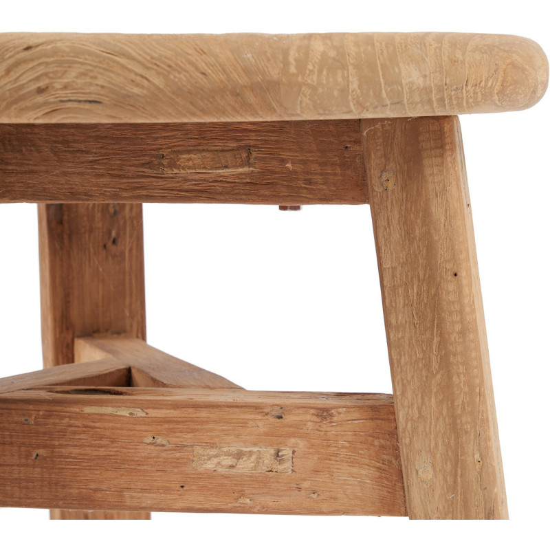 Table basse moderne Ronde 60 cm en Bois de teck recyclé Naturel The Fusuma 