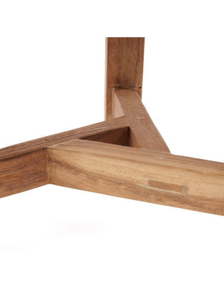 Table basse moderne Ronde 60 cm en Bois de teck recyclé Naturel The Fusuma 