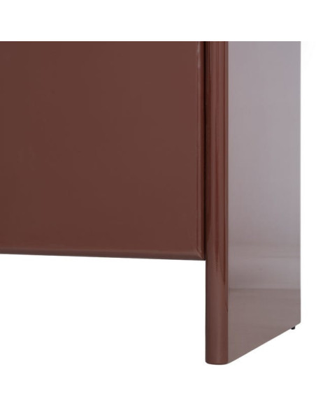 Buffet design chic Bas 4 portes 163 cm Marbre Bois MDF Rouge grenat Laqué Terrao