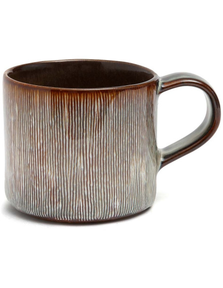 Mug avec anse Hauteur 8 cm Grès Greige Marron The Peniche 