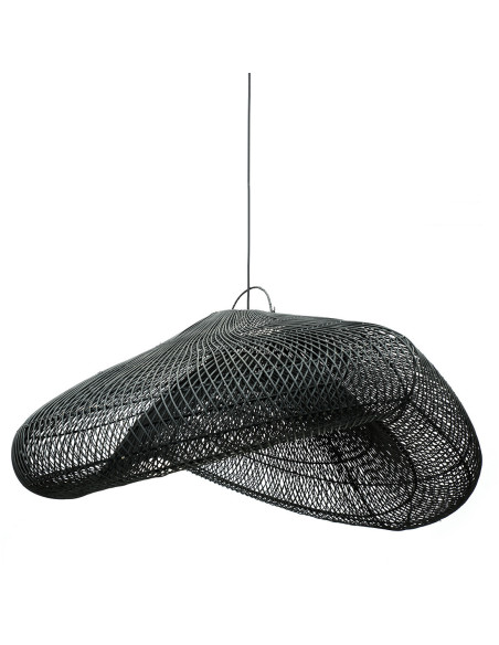 Abat jour original XXL Nuage pour suspension 120 cm en Rotin Noir The Cloud 
