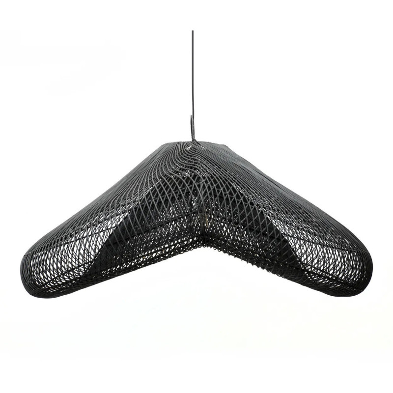 Abat jour original XXL Nuage pour suspension 120 cm en Rotin Noir The Cloud 