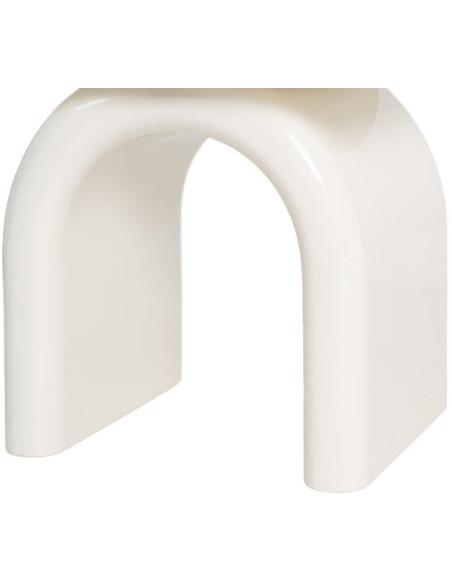 Table de chevet design minimaliste 1 tiroir Bois MDF Blanc crème Laqué Statya