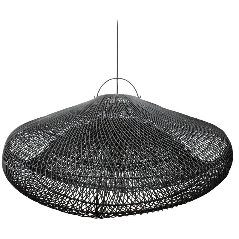 Abat jour original XXL Nuage pour suspension 120 cm en Rotin Noir The Cloud 