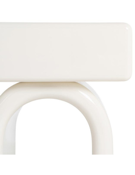 Table de chevet design minimaliste 1 tiroir Bois MDF Blanc crème Laqué Statya