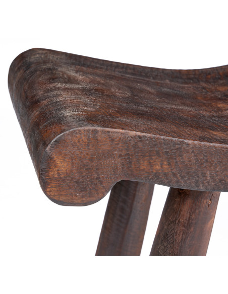 Banc ondulé en manguier massif noyer foncé 150 x 35 x 50 cm The Lombok Bazar Bizar - 5