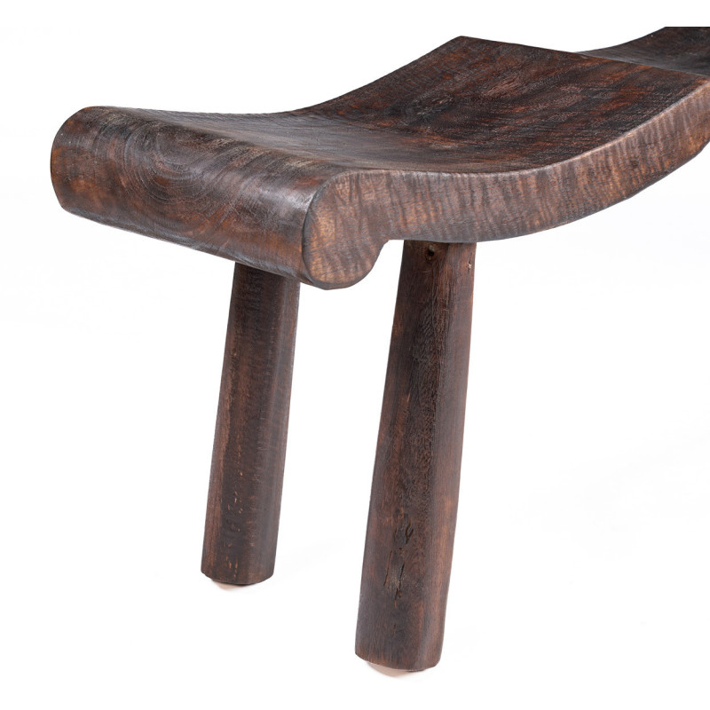 Banc ondulé en manguier massif noyer foncé 150 x 35 x 50 cm The Lombok Bazar Bizar - 6