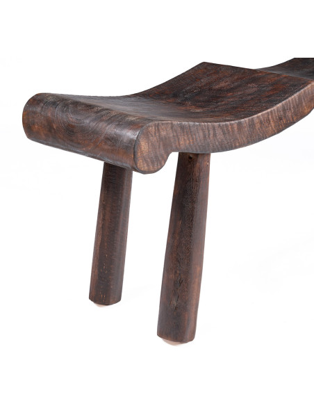 Banc ondulé en manguier massif noyer foncé 150 x 35 x 50 cm The Lombok Bazar Bizar - 6