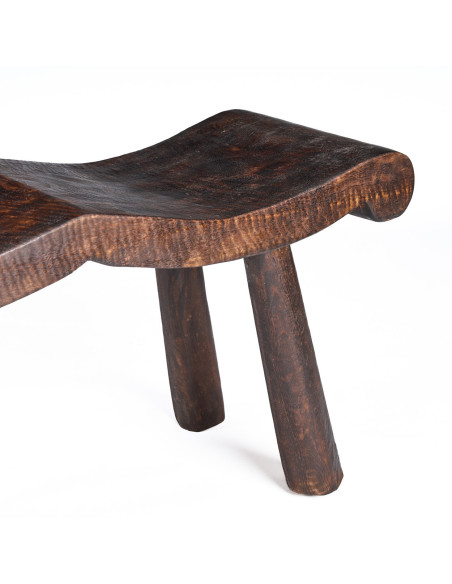 Banc ondulé en manguier massif noyer foncé 150 x 35 x 50 cm The Lombok Bazar Bizar - 7