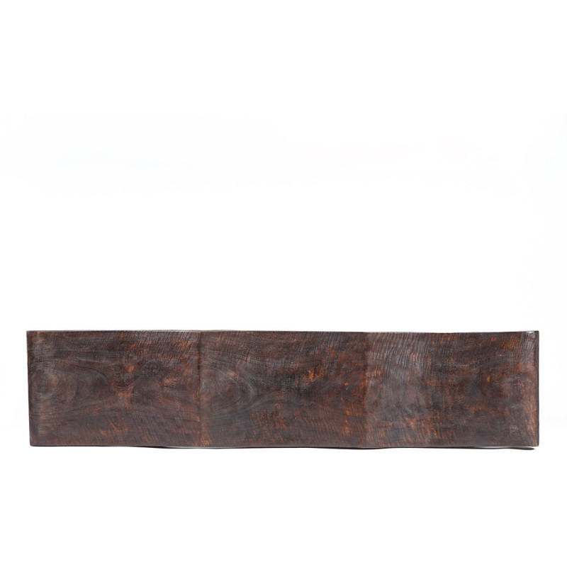 Banc ondulé en manguier massif noyer foncé 150 x 35 x 50 cm The Lombok Bazar Bizar - 8