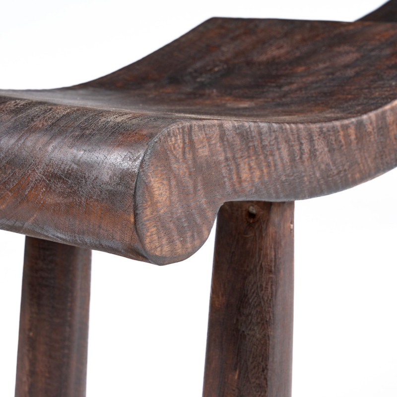 Banc ondulé en manguier massif noyer foncé 150 x 35 x 50 cm The Lombok Bazar Bizar - 9