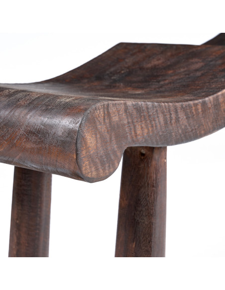 Banc ondulé en manguier massif noyer foncé 150 x 35 x 50 cm The Lombok Bazar Bizar - 9