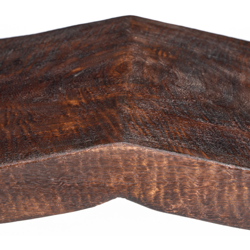 Banc ondulé en manguier massif noyer foncé 150 x 35 x 50 cm The Lombok Bazar Bizar - 10