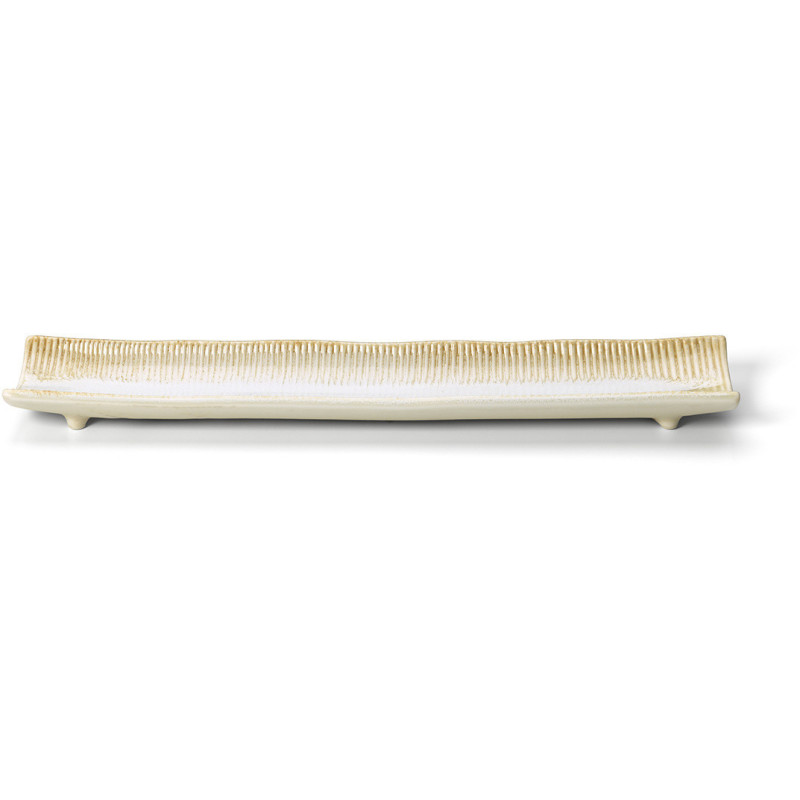 Grand Plat japonais wabi-sabi Rectangulaire 39 cm Céramique Blanc Miel The Da Rocha 