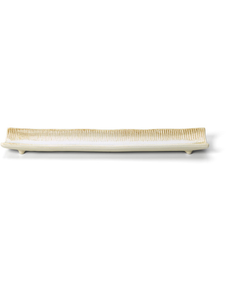 Grand Plat japonais wabi-sabi Rectangulaire 39 cm Céramique Blanc Miel The Da Rocha 