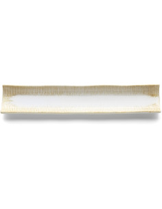 Grand Plat japonais wabi-sabi Rectangulaire 39 cm Céramique Blanc Miel The Da Rocha Bazar Bizar - 2