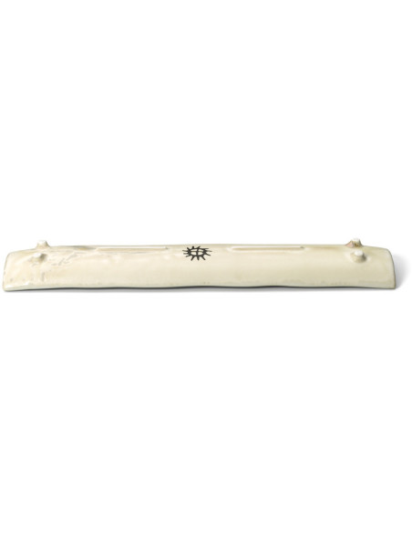 Grand Plat japonais wabi-sabi Rectangulaire 39 cm Céramique Blanc Miel The Da Rocha 