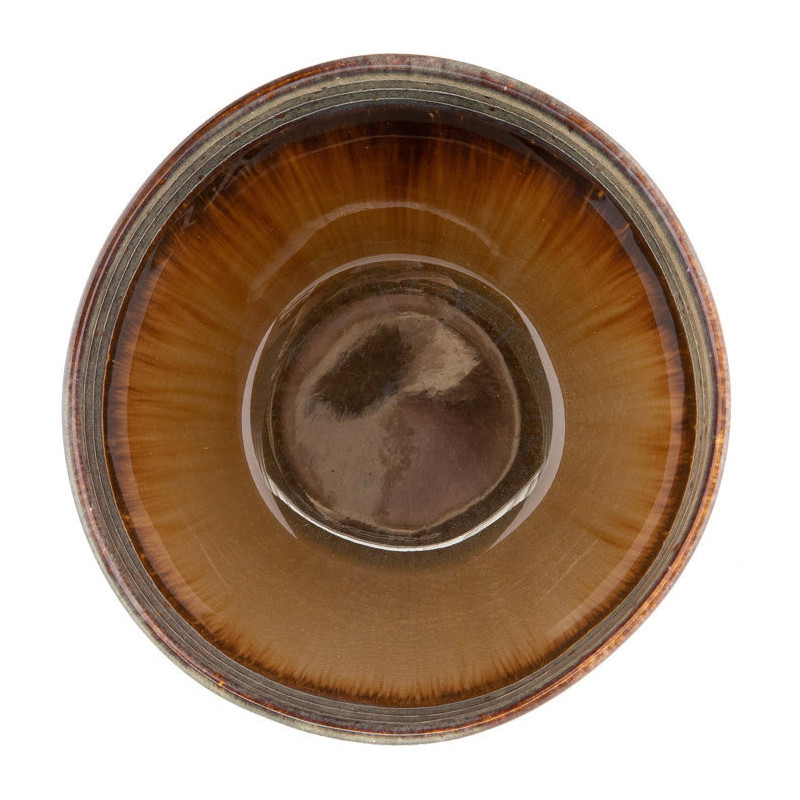 Bol petit-déjeuner rustique chic Rond 12 cm Céramique Vert de gris Marron foncé Beige The Comporta 
