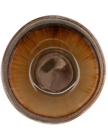 Bol petit-déjeuner rustique chic Rond 12 cm Céramique Vert de gris Marron foncé Beige The Comporta 