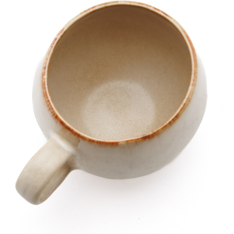 Mug wabi-sabi japandi H 11 cm Grès Blanc Marron The Cascais 