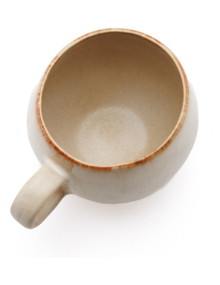 Mug wabi-sabi japandi H 11 cm Grès Blanc Marron The Cascais 