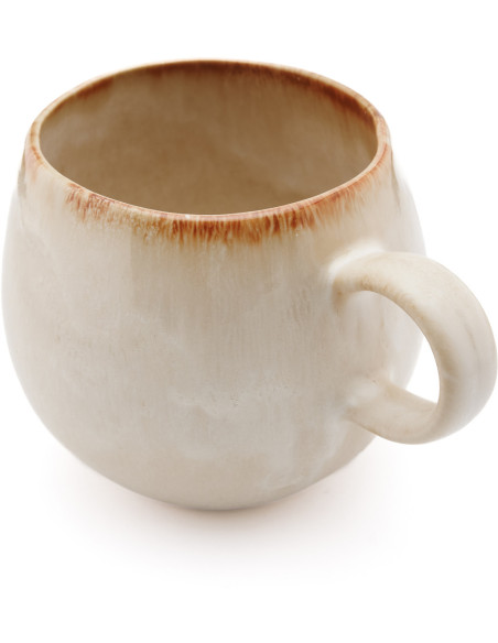 Mug wabi-sabi japandi H 11 cm Grès Blanc Marron The Cascais 