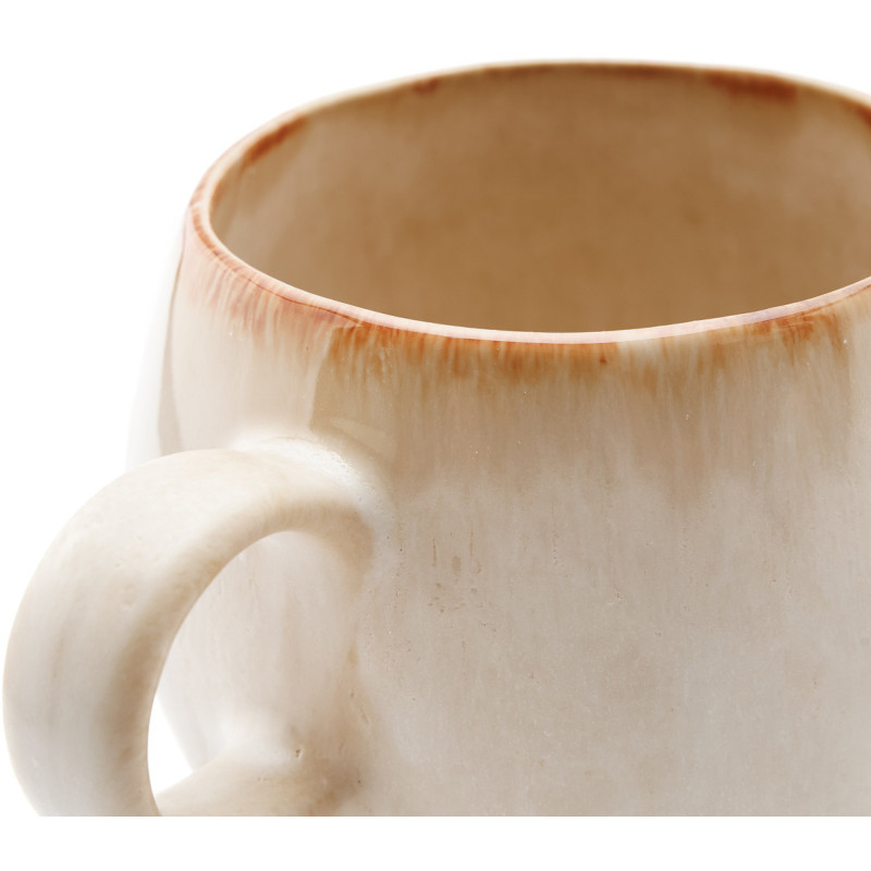 Mug wabi-sabi japandi H 11 cm Grès Blanc Marron The Cascais 