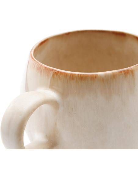 Mug wabi-sabi japandi H 11 cm Grès Blanc Marron The Cascais 