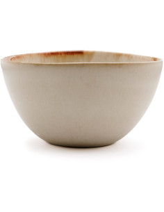 Bol à apéritif wabi-sabi japandi Rond 12 cm Grès Blanc Marron The Cascais 