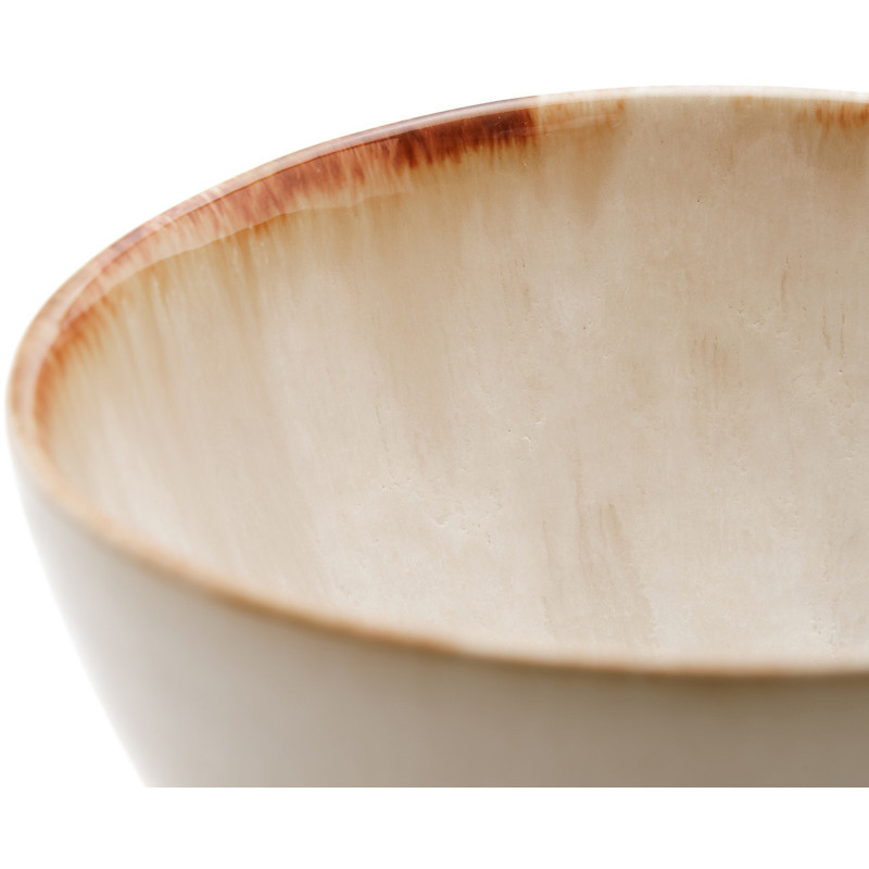 Bol à apéritif wabi-sabi japandi Rond 12 cm Grès Blanc Marron The Cascais 