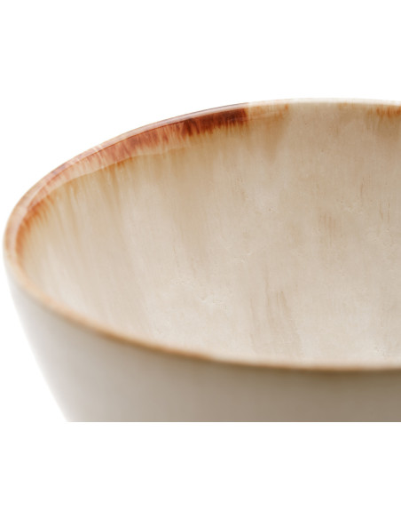 Bol à apéritif wabi-sabi japandi Rond 12 cm Grès Blanc Marron The Cascais 