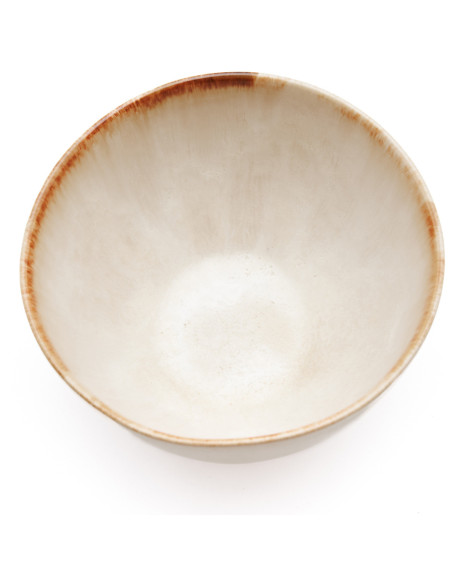 Bol à apéritif wabi-sabi japandi Rond 12 cm Grès Blanc Marron The Cascais 