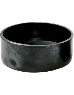 Bol de service rond 20 cm Terre cuite Noir Effet brulé The Burned 