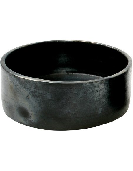 Bol de service rond 20 cm Terre cuite Noir Effet brulé The Burned 