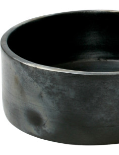 Bol de service rond 20 cm Terre cuite Noir Effet brulé The Burned 