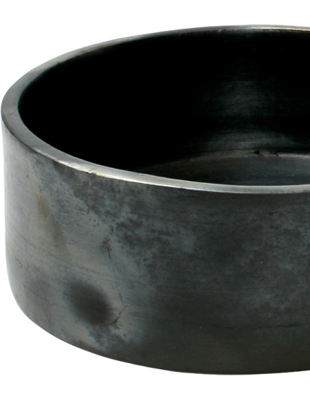 Bol de service rond 20 cm Terre cuite Noir Effet brulé The Burned 