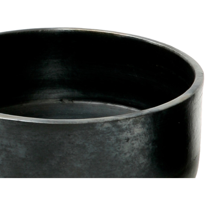 Bol de service rond 20 cm Terre cuite Noir Effet brulé The Burned 
