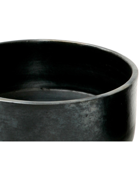 Bol de service rond 20 cm Terre cuite Noir Effet brulé The Burned 