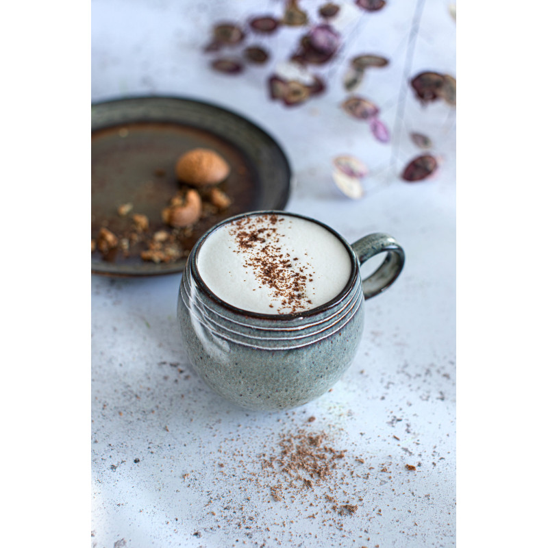 Tasse à expresso rustique chic H 6 cm Céramique Vert de gris Marron foncé Beige The Comporta 