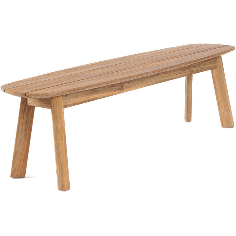 Banc de jardin moderne 4 places en Bois de teck recyclé Naturel The Tutuala 